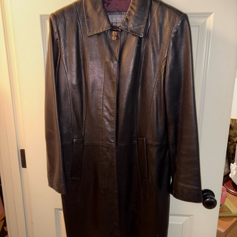 Vintage Liz Claiborne Leather Coat Jacket Large